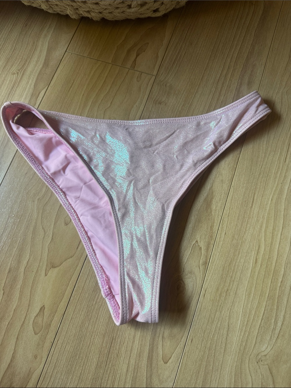 Frankie's Bikinis Pink Shimmer Bikini Bottoms